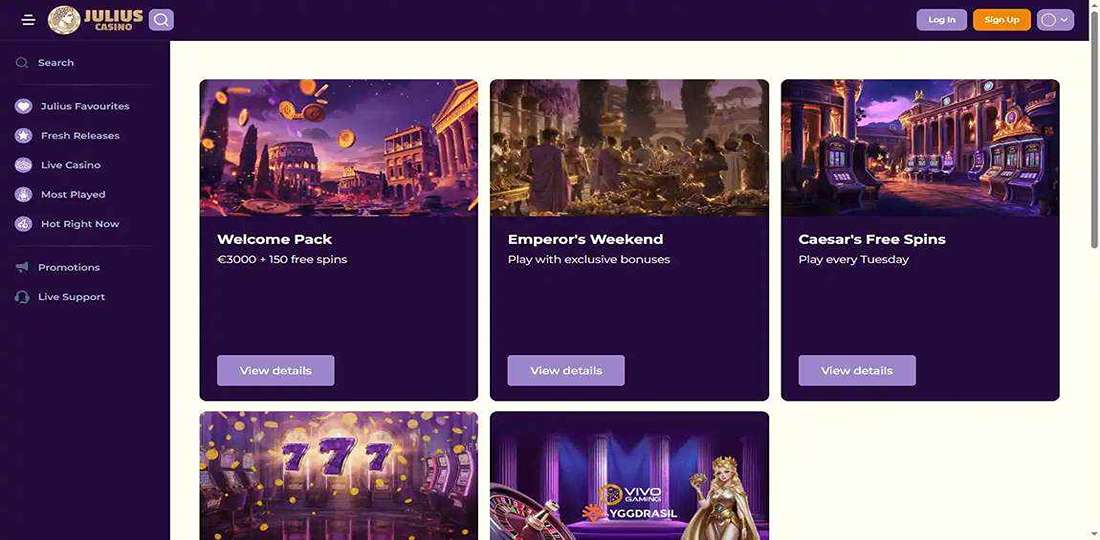 Les programmes de bonus sur Julius Casino